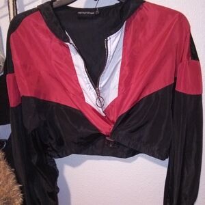 Red and Black Windbreaker Jacket